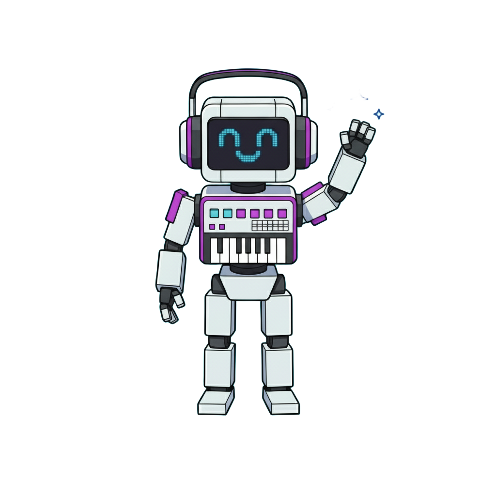 Synth-Bot waving hello